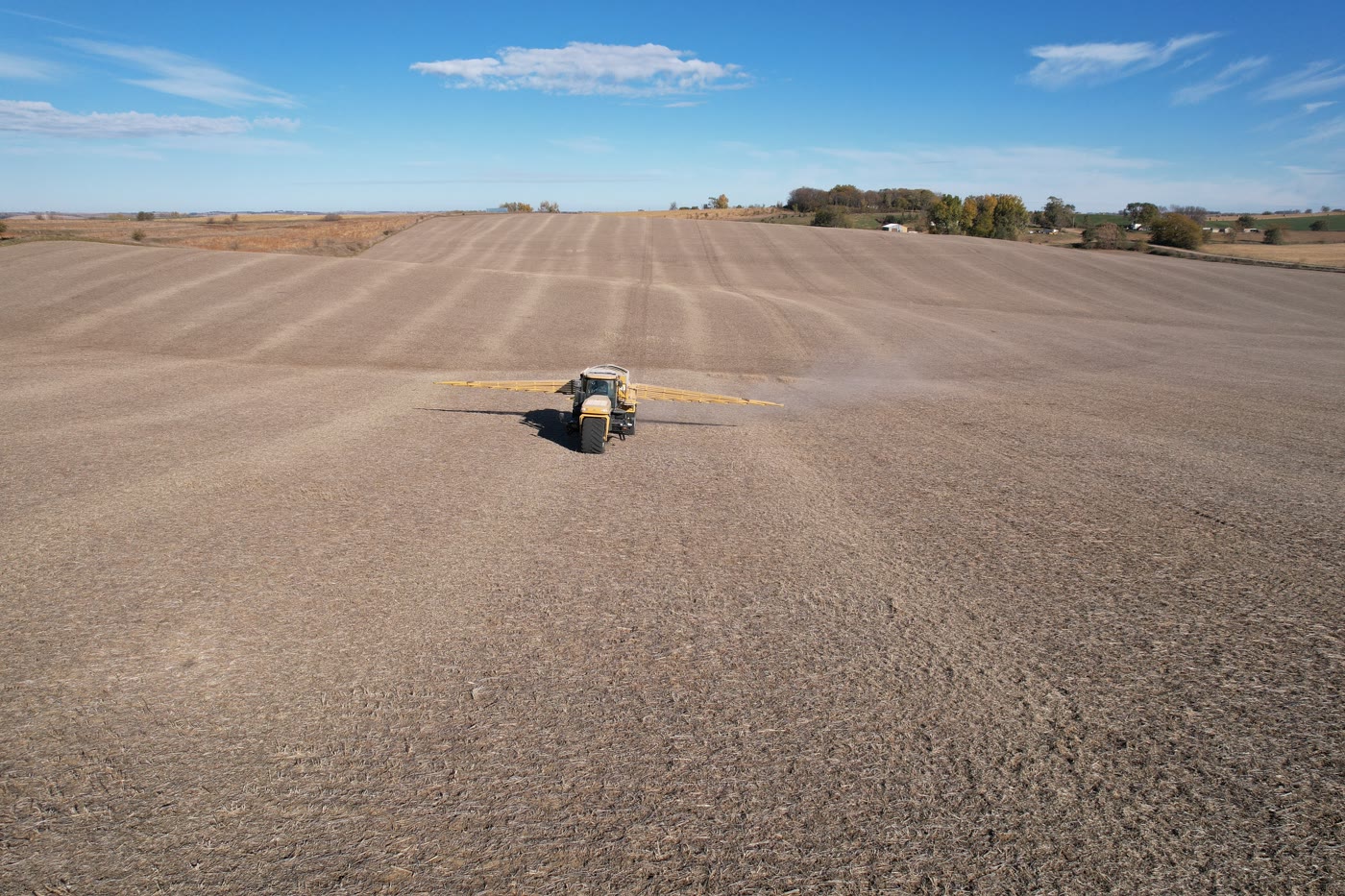 Bollmeyer Inc. sprayer applying crop protection